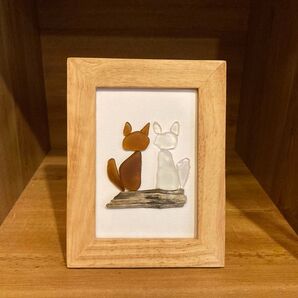 シーグラスアート【ねこ】