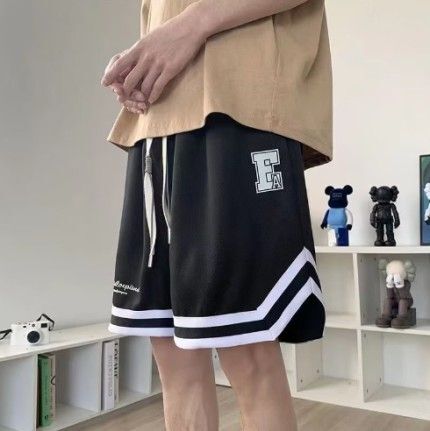 メンズ バスパン バスケット ハーフパンツ 半ズボン 速乾 ブラック