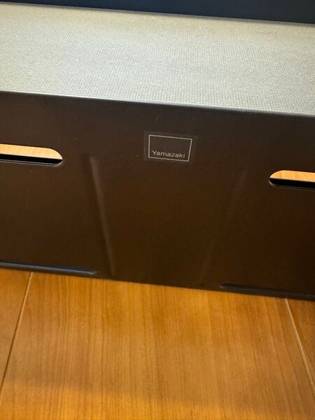 【美品!】山崎実業(Yamazaki) テレビ裏収納ラック ブラック