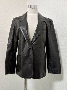 【送料無料】あ655　レザー　リアルレザー　牛革　皮　ジャケット　ブルゾン　ブレザー　コート　黒　軽い　皮革　カウレザー　ナッパ