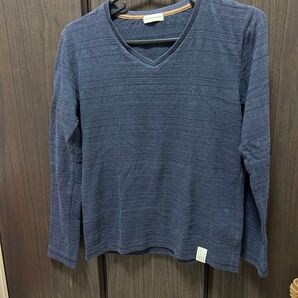 長袖Tシャツ トップス nano universe Vネック