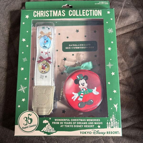 ディズニー クリスマス コレクション カメラストラップ レンズキャップ SDカード 収納ケース付き