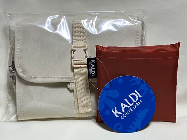 カルディ ニャンコーヒー 吊るせるマルチポーチ+オリジナルエコバッグ ブルー 2点セット 猫の日 非売品 KALDI エコバッグ