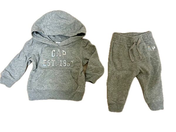 babygap ベビーギャップ セットアップ スウェット 上下セット パーカー パンツ キラキラロゴ サイズ70