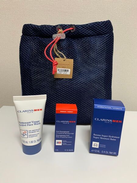 【新品未使用】CLARINS MEN クラランス メン スキンケアセット 巾着袋付き