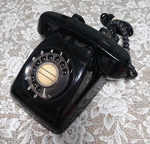  Showa Retro! black telephone . shop. display production . part shop. interior also!