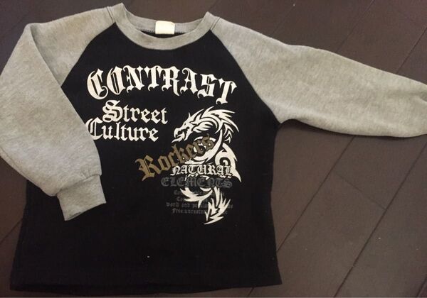 カッコいい Tシャツ トップス オシャレ 冬 秋 長袖 可愛い ダーク グレー トレーナー