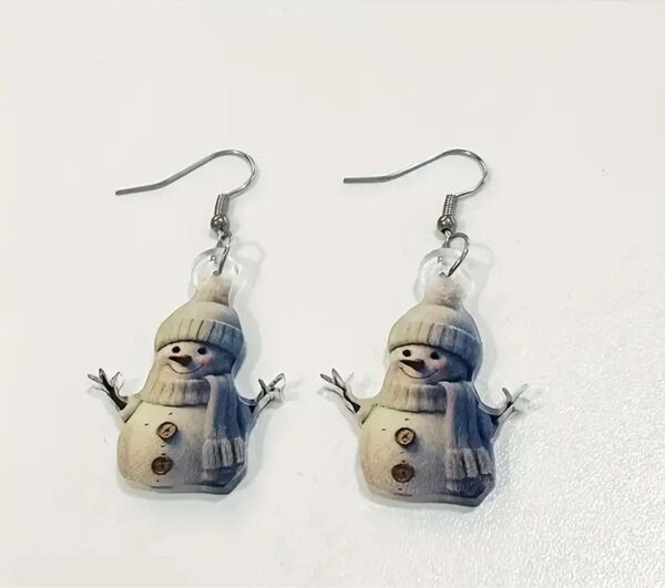 ピアス クリスマス 雪だるま スノーマン 雪だるまピアス スノーマンピアス ピアス プレゼント パーティ