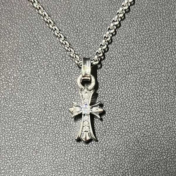 シルバー925 クロスネックレス 銀 ネックレス ジルコニア CZ