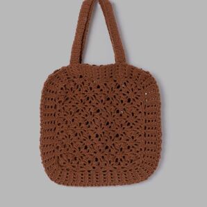 LUFON/ルフォン/@/CROCHET HAND KNIT TOTE BAG BROWN 新品タグ付き!