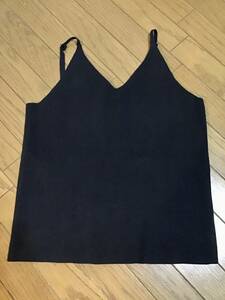  beautiful goods [niko and.../ Nico and ] knitted camisole * tops / free size * navy * piling put on *USED