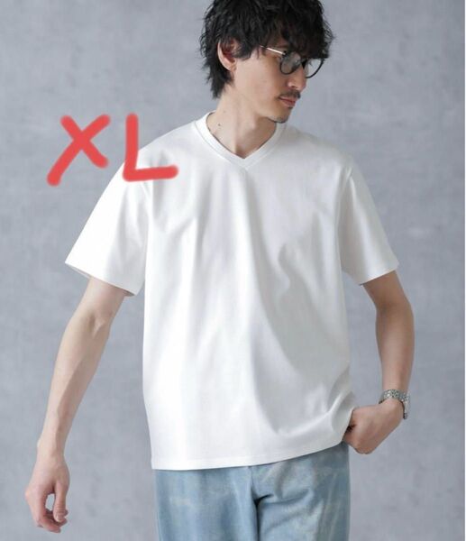 ナノユニバース プレミアム ジャケT XL tシャツ vネック 半袖Tシャツ