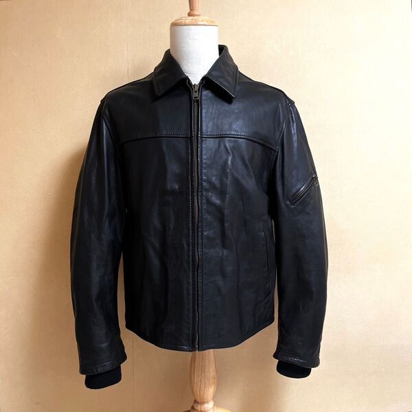 Timberland / ティンバーランド ジップアップ レザージャケット M ブラック