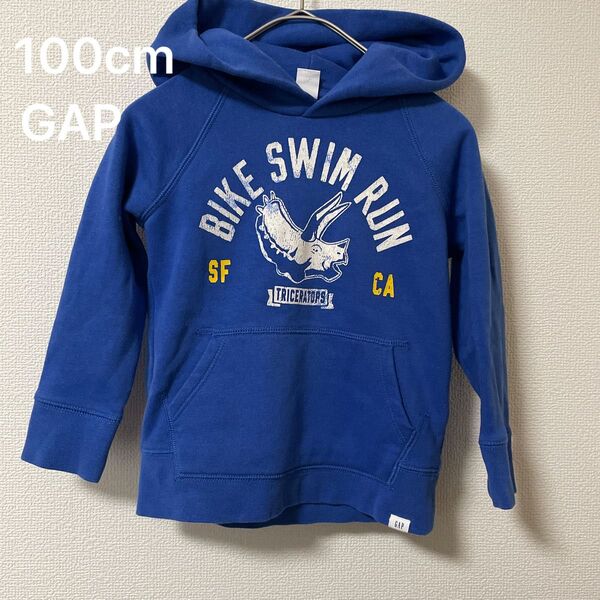 100cm GAP スウェット スウェットパーカー トレーナー ブルー 男の子 トリケラトプス 恐竜