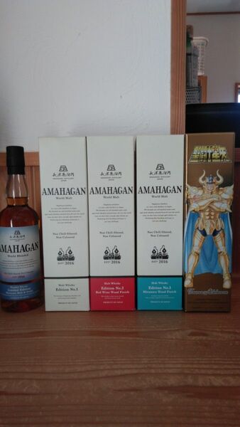 アマハガンAMAHAGAN長濱蒸溜所5本セット、アルデバラン.エディションNo1.No2.No3.ミズナラモルトグレーン