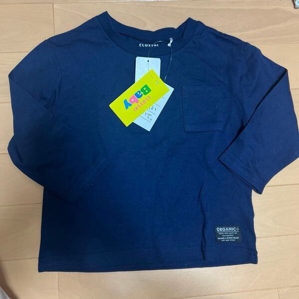 未使用 タグ付き Tシャツ ロンT 長袖 紺色 ネイビー