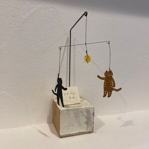 よしいいくえ 卓上モビール ねこ