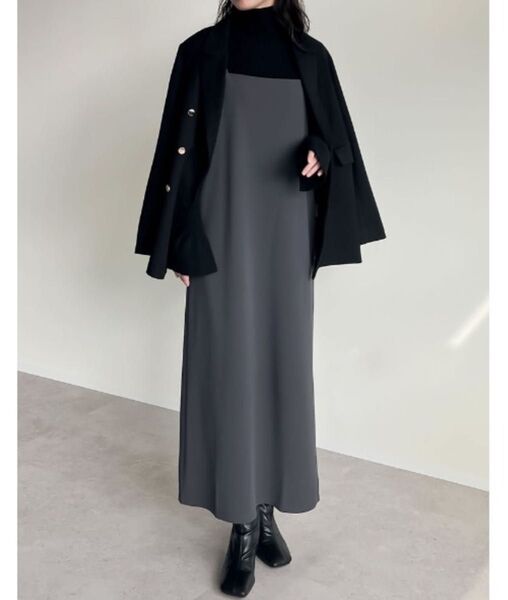 【新品タグ付き】ジョーゼットポンチロングキャミワンピース