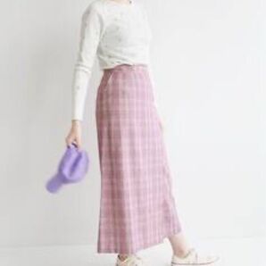 slobe citron.チェックロングスカート SLOBE IENA