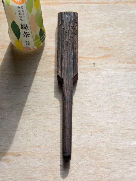 江戸時代 木扇 4 縞黒檀 手馴し なえし 保存品