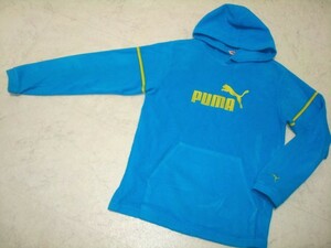 ●PUMA プーマ フリース パーカー トレーナー ブルゾン コート ジャケット ルームウェア 家着 160cm サイズ キッズ ジュニア 青・ブルー系