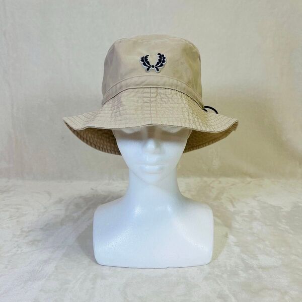 fred perry フレッドペリー バケットハット ベージュ バケハ アウトドアハット 頭囲56cm