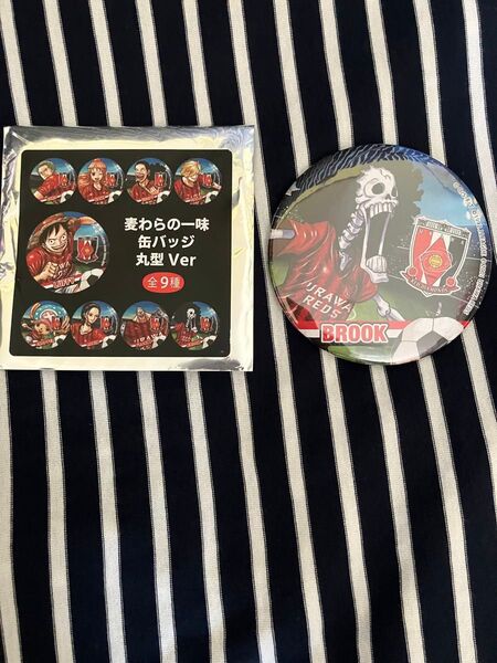 ONE PIECE 麦わらの一味 缶バッジ 丸型 Jリーグ 浦和レッズ ブルック1点
