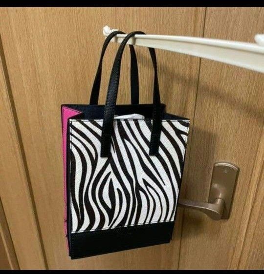 銀座かねまつ ゼブラ ピンク トートバッグ