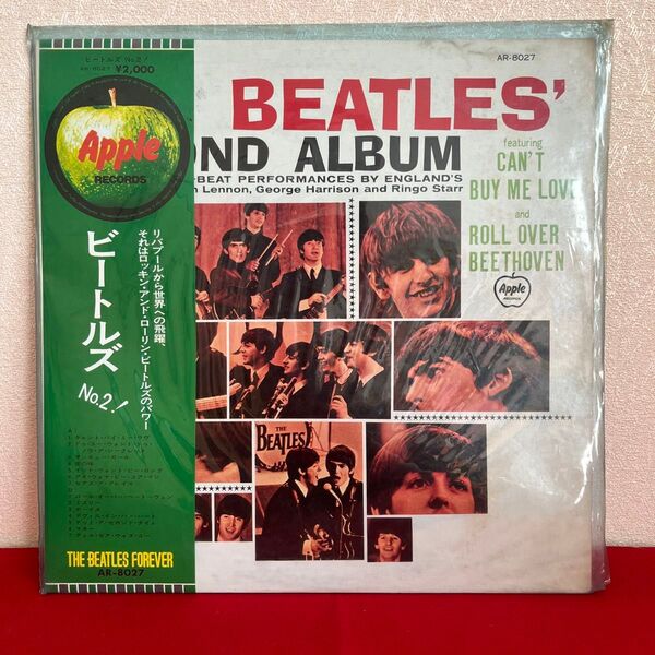 ビートルズ セカンドアルバム 帯付きレコード AppleRECORDS AR-8027 希少品 レトロコレクション美品