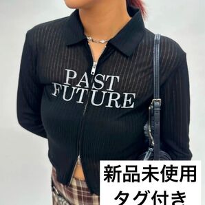 フーズフーギャラリー PAST FUTUREシアートップス ブラック y2k