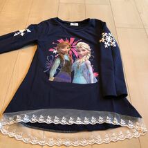 長袖Tシャツ アナと雪の女王 エルサ 雪の結晶 140長袖カットソー_画像1