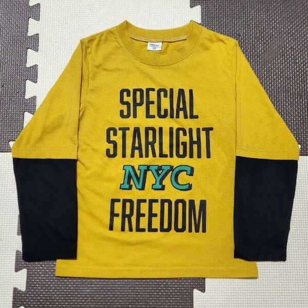 ★☆120cm TKplus 重ね着風 ロゴTシャツ☆★