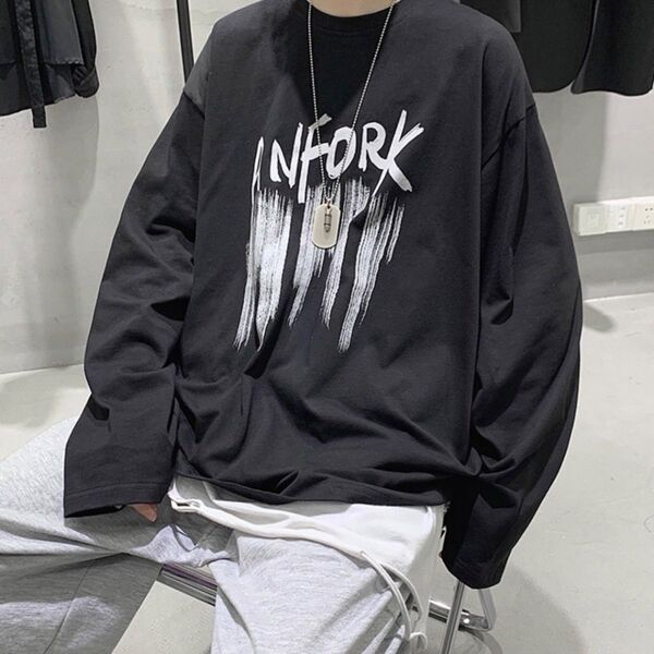 2XL ブラック ビッグシルエット トレーナー スウェット メンズ