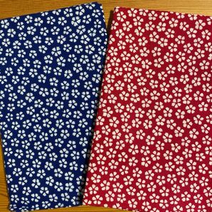 かまわぬ 手ぬぐい2枚セット♪ 撫子文 赤と青
