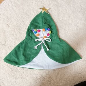 毎年使える★犬猫 クリスマスツリー フード付きマント