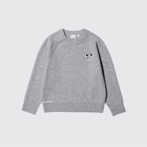 プレミアムラムクルーネックセーター ライトグレー