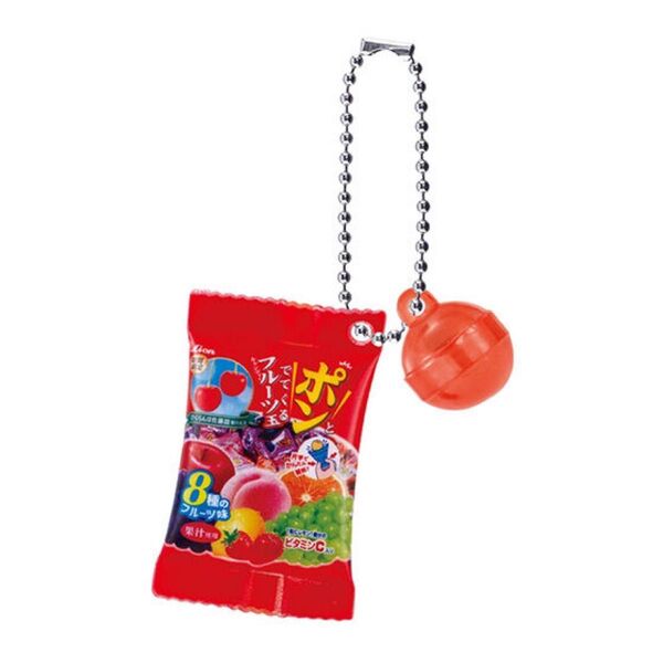 ライオン菓子 シャカシャカチャーム ポンとでてくるフルーツ玉 ガチャ