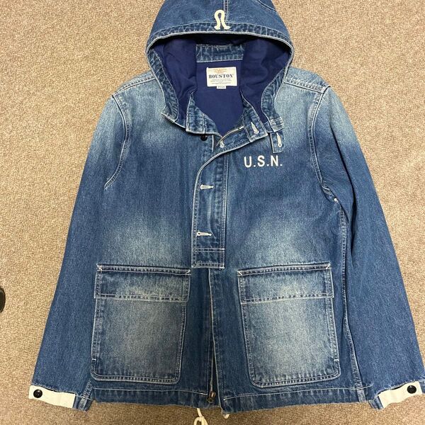 【美品】HOUSTON U.S.Nデニムジャケット フード付き U.S.N.