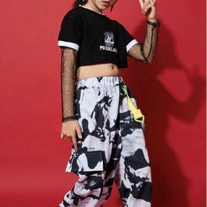 最終値下 美品 キッズ ダンス ヒップホップ HIPHOP へそ出し 140
