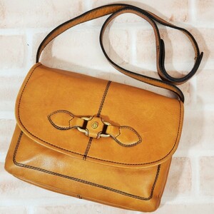  Gold-Pfeil Vintage leather shoulder bag 2WAY Camel GOLD PFEIL