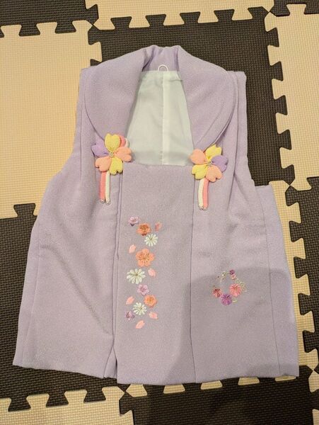 美品 式部浪漫 七五三 被布 三歳 3歳 被布コート単品 女の子 パープル シキブロマン パステル