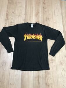 90's～ USA製 ビンテージ THRASHER スラッシャー 長袖 Tシャツ ロンT