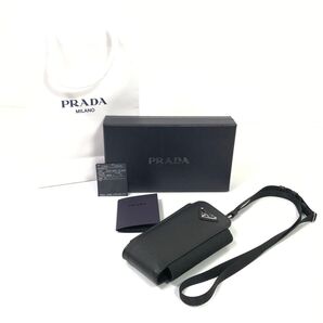 ☆極美品☆ PRADA プラダ サフィアーノ ネックストラップ スマホケース 小物入れ