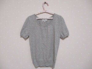 * KUMIKYOKU Kumikyoku * wool * silk short sleeves sweater Lady's 2 gray (1123)