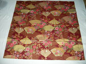  handmade, cotton 100%,97cm. furoshiki,.. autumn flower, wine color 