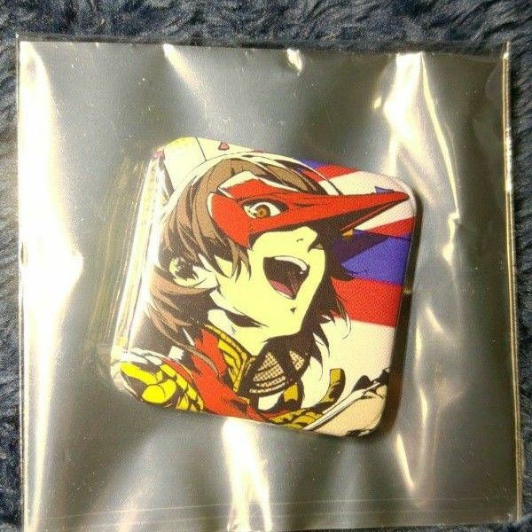 ①スクウェア缶バッジ ペルソナ5ロイヤル 総攻撃 明智吾郎