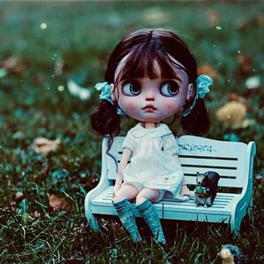 blytheブライス ドール用おもちゃドールハウス 木製 椅子 ベンチ