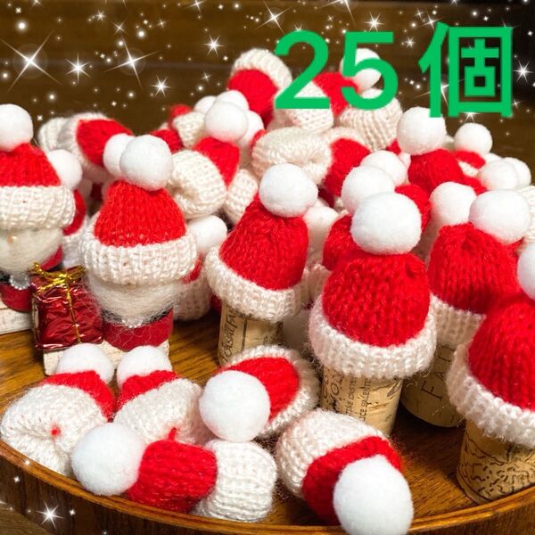 サンタクロース ハンドメイドパーツ ミニチュアニット帽 サンタ帽 ニット帽 クリスマス オーナメントガーランド あみぐるみ 帽子