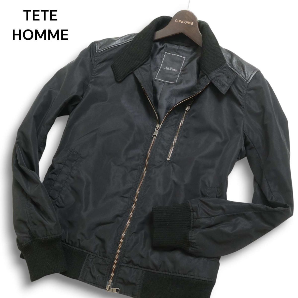 TETE HOMME 羊革ジャケット 黒色 未使用品 TETE HOMME 羊革ジャケット 黒色 未使用品