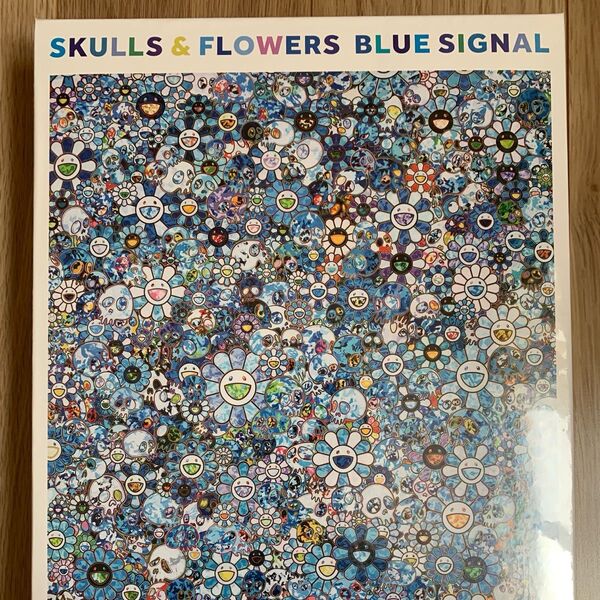 新品・未開封 村上隆ジグソーパズルSKULLS & FLOWERS BLUE SIGNALブルーお花パズルカイカイキキ